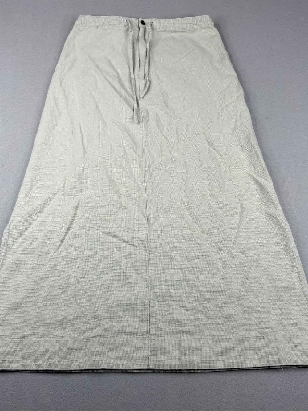Royal Robbins Textured Cotton A-Line Midi Skirt Drawstring Beige Women’s 4